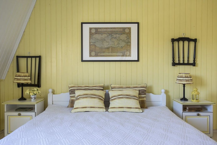 спальня в желтых тонах