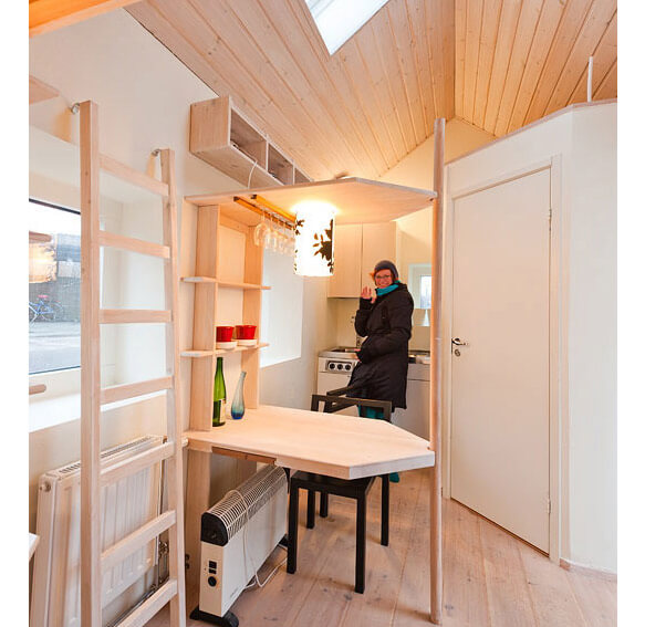 Самые маленькие в мире дома. Однокомнатный домик для студентов в 12 кв.м., Швеция, Лунд.