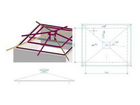 Чертеж шатровой крыши