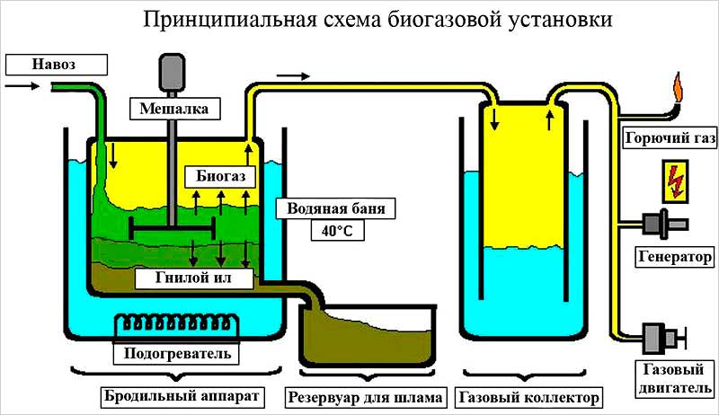 Производство биогаза из навоза: суть метода