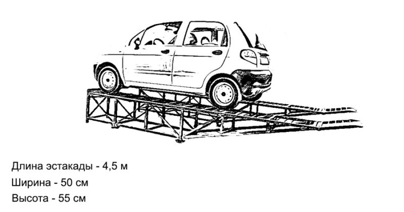Чертеж эстакады для автомобиля
