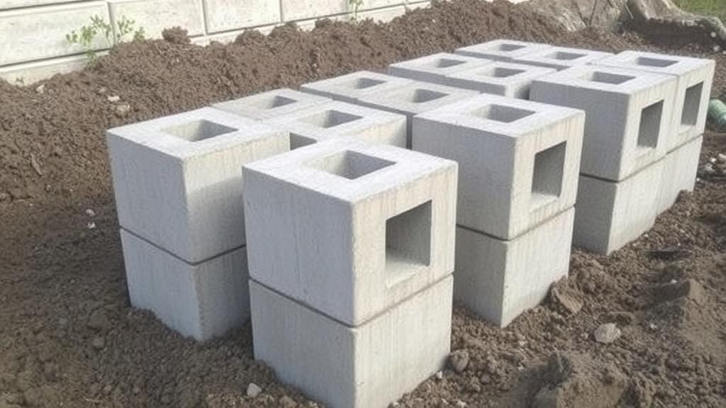 Reinforced concrete blocks for foundations.фото